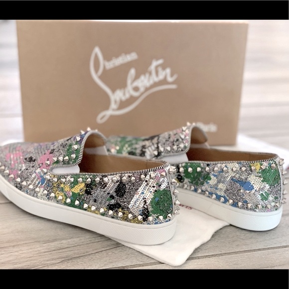 Christian Louboutin Blue Silver Sneakers Urban Style - Picture 5 of 15